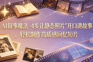 AI叙事魔法：4步让静态照片开口讲故事，轻松制作高质感回忆短片教程