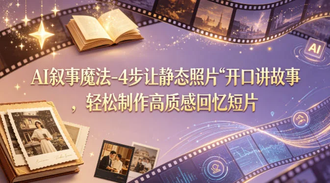 AI叙事魔法：4步让静态照片开口讲故事，轻松制作高质感回忆短片教程插图