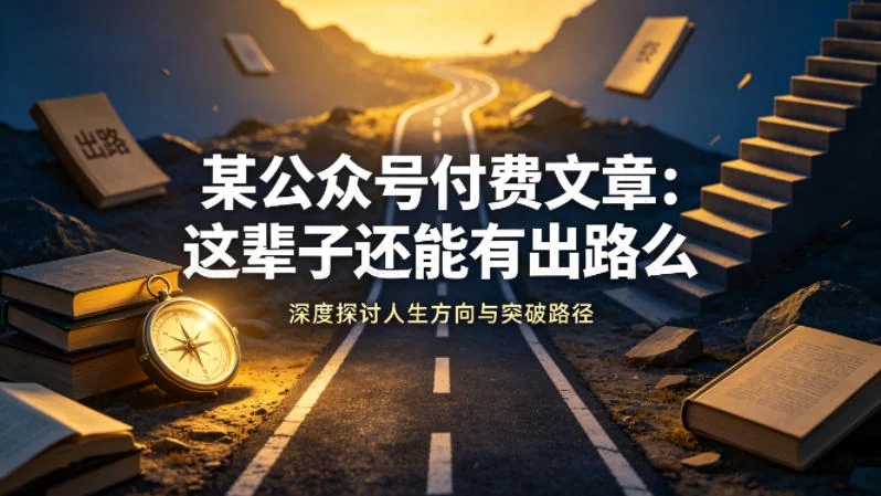 某公众号付费文章：普通人如何找到人生出路？深度解析职业发展新方向插图