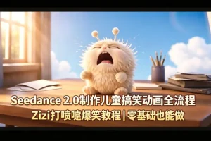 零基础学Seedance 2.0：儿童搞笑动画Zizi打喷嚏全流程制作教程