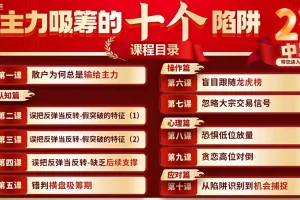 刘琦老师寻龙私密圈：主力吸筹十大陷阱系统课与指标解析