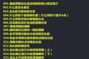 龙头战法狙击手：情绪周期与趋势核心22课视频教程
