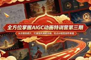 AIGC动画特训营第三期：从分镜到成片，打造国风爆款动画，抢占AI视觉创作红利