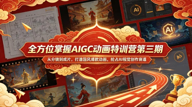 AIGC动画特训营第三期：从分镜到成片，打造国风爆款动画，抢占AI视觉创作红利插图