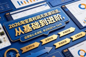 2026淘宝无货源高利润玩法：从基础到进阶，运营核心全流程解析，单店月入1-5万