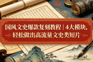 国风文史短片爆款教程：4大模块教你轻松制作高流量短视频