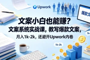 文案系统实战课：小白也能写出爆款文案，轻松月入1k-2k，避开Upwork内卷【原创双语字幕】