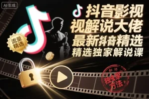 抖音影视解说大佬独家方法：最新进精选技巧与解说课指南