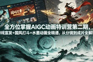 AIGC动画特训营第二期：游戏宣发、国风打斗、水墨动画全精通，从分镜到成片一站式掌握
