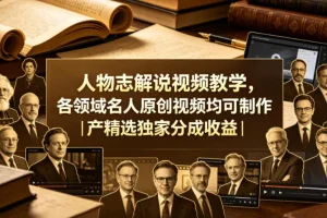 人物志解说视频制作教程：各领域名人原创剪辑，精选独家分成收益（更新版）