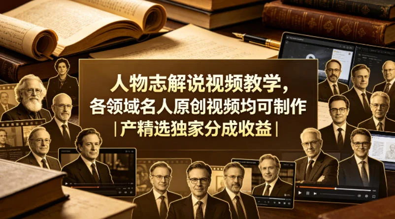 人物志解说视频制作教程：各领域名人原创剪辑，精选独家分成收益（更新版）插图