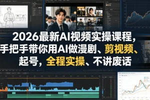 2026 AI视频实操课：手把手教你用AI做漫剧、剪视频、快速起号，全程干货无废话