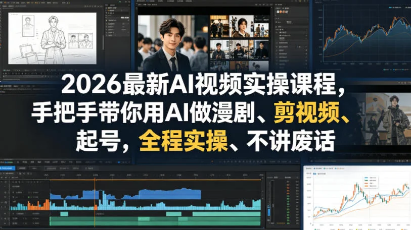 2026 AI视频实操课：手把手教你用AI做漫剧、剪视频、快速起号，全程干货无废话插图