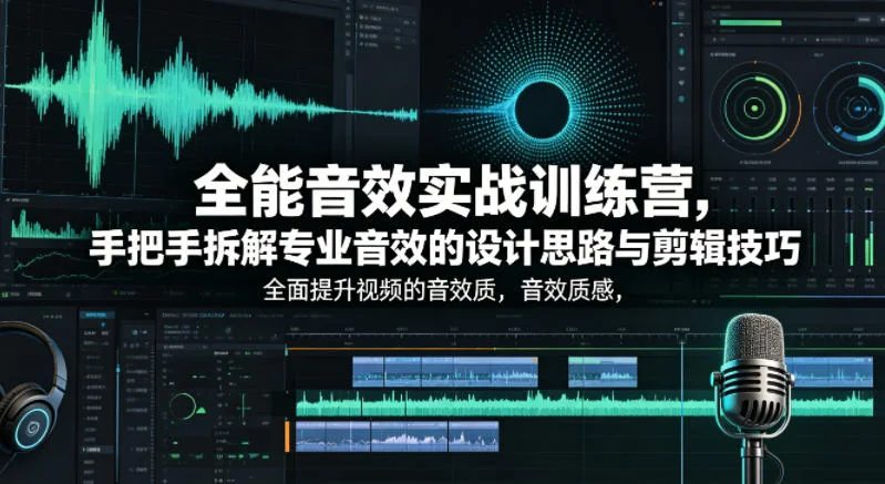 全能音效实战训练营：拆解专业音效设计思路与剪辑技巧，提升视频质感插图