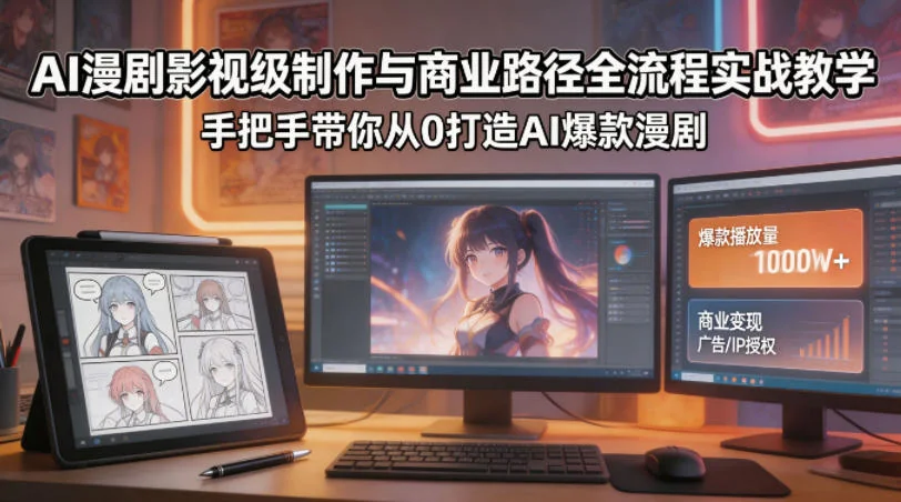 AI漫剧影视级制作全流程实战教学：从0到1打造爆款商业路径插图