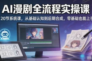 AI漫剧制作全流程实操课：20节系统课，零基础入门到后期合成