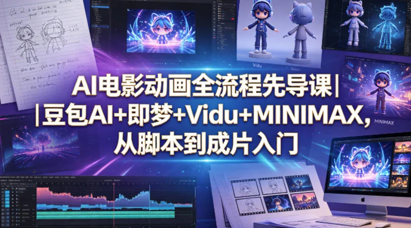 AI电影动画全流程入门：豆包AI+即梦+Vidu+MINIMAX，从脚本到成片实战指南插图