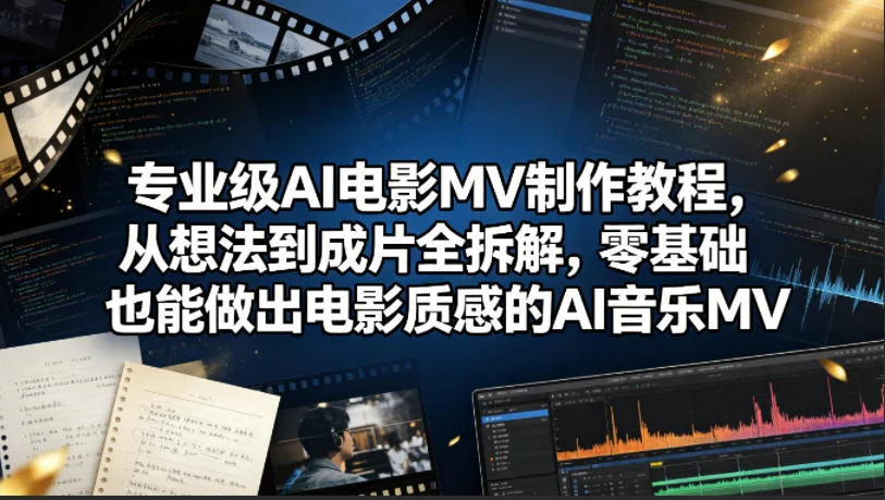 零基础AI电影MV制作教程：从创意到成片全流程拆解，轻松打造专业质感音乐视频插图