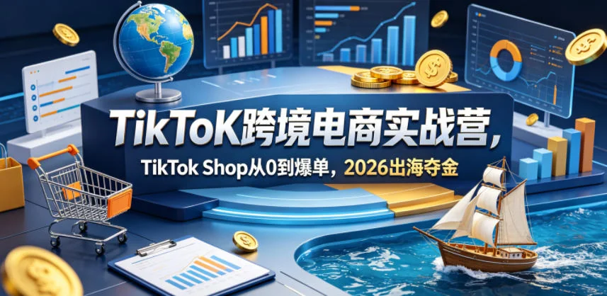 TikTok跨境电商实战营：TikTok Shop从0到爆单，2026出海夺金全攻略插图