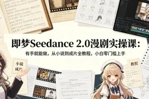 即梦Seedance 2.0漫剧实操教程：从小说到成片，零基础小白轻松上手全流程