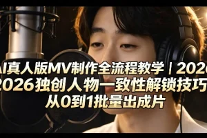 AI真人版MV制作全流程教程：2026人物一致性技巧，从零到一高效批量出片