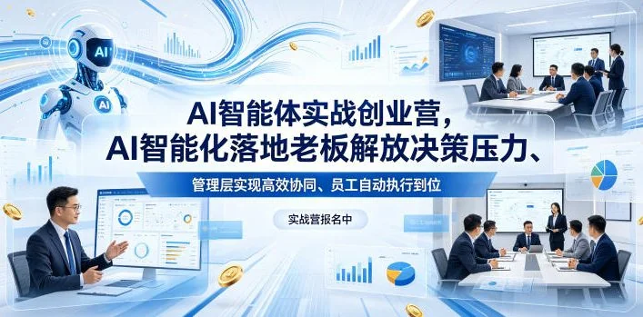 AI智能体实战创业营:4月23-25日线下课,助力老板解放决策压力,实现高效协同与自动化执行插图 AI智能体实战创业营:4月23-25日线下课,助力老板解放决策压力,实现高效协同与自动化执行插图