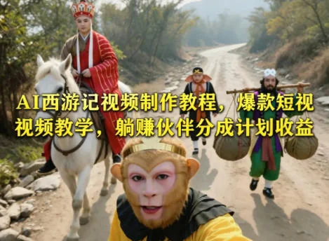 AI西游记视频制作教程：爆款短视频教学，伙伴分成计划收益指南插图