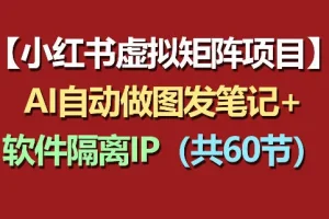 小红书虚拟矩阵项目：IP隔离与AI自动做图发笔记实战教程（60节完整版）