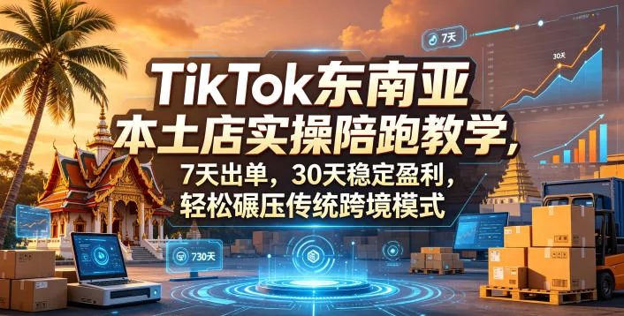 TikTok东南亚本土店实操陪跑教学：7天出单、30天稳定盈利，高效超越传统跨境模式插图