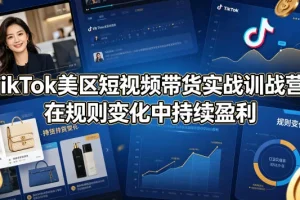 TikTok美区短视频带货实战营：掌握规则变化，持续稳定盈利