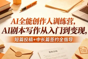 AI全能创作人训练营：AI剧本写作入门到变现，短篇投稿与中长篇签约全攻略