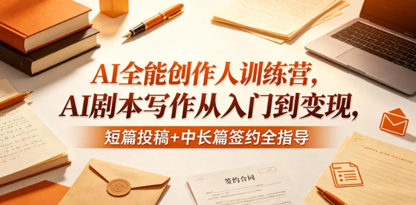 AI全能创作人训练营:AI剧本写作入门到变现,短篇投稿与中长篇签约全攻略插图 AI全能创作人训练营:AI剧本写作入门到变现,短篇投稿与中长篇签约全攻略插图
