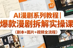 AI漫剧制作全攻略：爆款拆解实操课（剧本+图片+视频全流程）