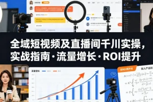 全域短视频与直播间千川实操指南:从流量增长到ROI提升的实战技巧