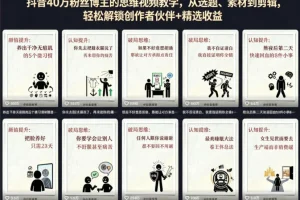 抖音40W粉丝博主亲授:选题、素材、剪辑全攻略,轻松解锁创作者收益