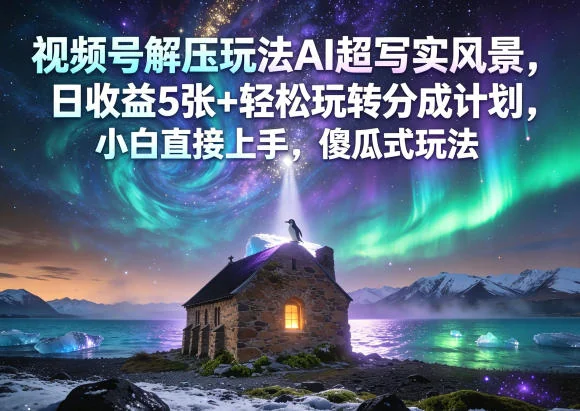 视频号AI超写实风景解压玩法,轻松上手日收益5元+,小白也能玩转分成计划插图 视频号AI超写实风景解压玩法,轻松上手日收益5元+,小白也能玩转分成计划插图