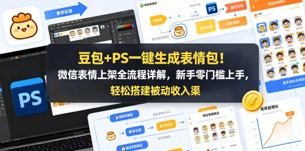 豆包+PS一键生成表情包:微信表情上架全流程教程,新手零门槛轻松搭建被动收入插图 豆包+PS一键生成表情包:微信表情上架全流程教程,新手零门槛轻松搭建被动收入插图