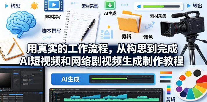 从构思到成片：AI短视频与网络剧生成制作教程（中英字幕，附真实工作流程）插图