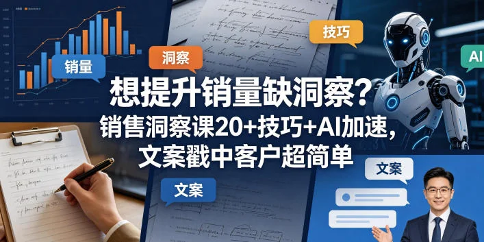 销售洞察课:20+技巧+AI加速,轻松提升销量,文案直击客户需求【双语字幕】插图 销售洞察课:20+技巧+AI加速,轻松提升销量,文案直击客户需求【双语字幕】插图
