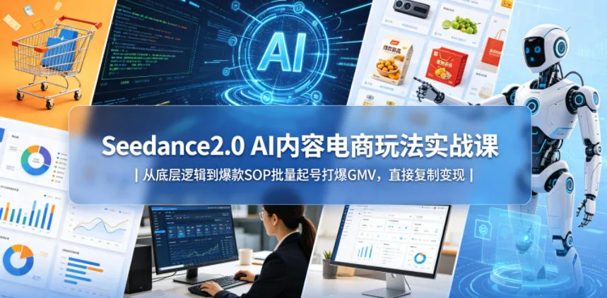 Seedance2.0 AI内容电商实战课:底层逻辑+爆款SOP,批量起号引爆GMV插图 Seedance2.0 AI内容电商实战课:底层逻辑+爆款SOP,批量起号引爆GMV插图