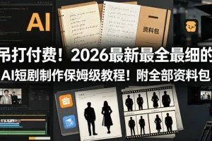 2026最新AI短剧制作保姆级教程:免费高效实用技巧,附完整资料包下载
