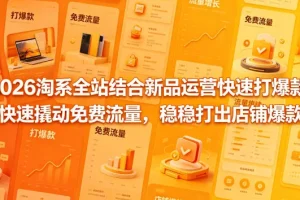 2026淘系全站新品运营攻略：快速打爆款、撬动免费流量，稳定打造店铺爆款（5月12日更新）