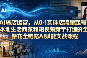 AI爆店运营实战课:从0到1赋能实体店流量起号,本地生活商家与短视频新手的全链路教程
