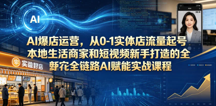 AI爆店运营实战课：从0到1赋能实体店流量起号，本地生活商家与短视频新手的全链路教程插图