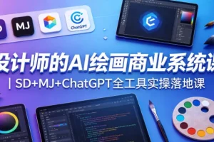 设计师AI绘画商业实战课:SD+MJ+ChatGPT全工具实操指南