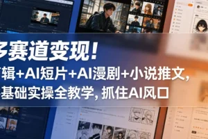 多赛道变现指南:剪辑、AI短片、AI漫剧与小说推文,零基础实操教学,抓住AI风口