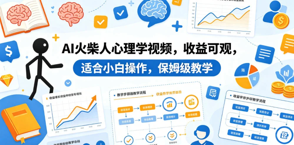 AI火柴人心理学视频制作教程:小白也能轻松上手,收益稳定的副业新选择插图 AI火柴人心理学视频制作教程:小白也能轻松上手,收益稳定的副业新选择插图