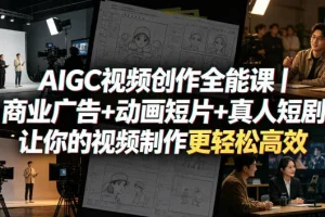 AIGC视频创作全能课:商业广告、动画短片、真人短剧,轻松提升视频制作效率