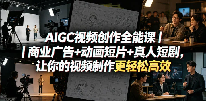 AIGC视频创作全能课:商业广告、动画短片、真人短剧,轻松提升视频制作效率插图 AIGC视频创作全能课:商业广告、动画短片、真人短剧,轻松提升视频制作效率插图