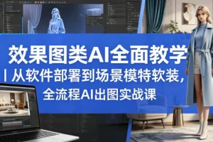 AI效果图全流程实战课:从软件部署到场景模特软装,零基础学AI出图